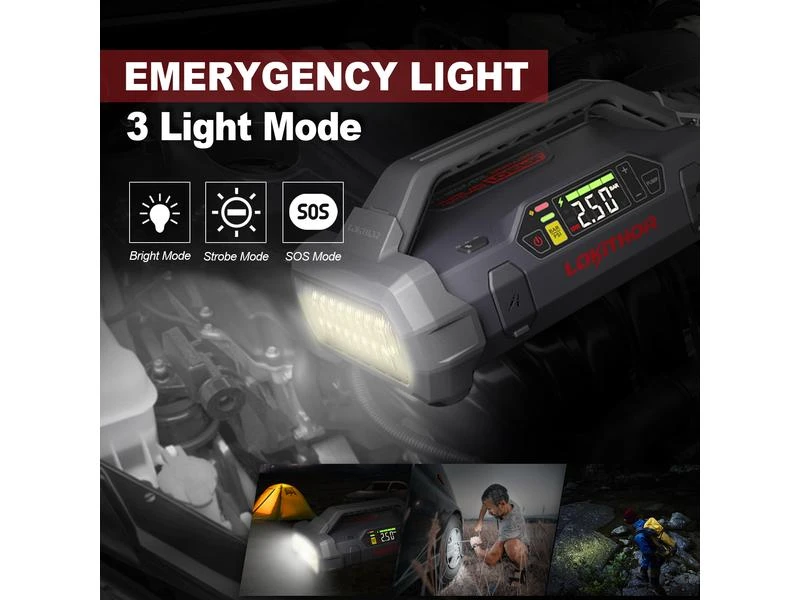 Lokithor Jump Starter und Luftpumpe 12V/ 2000A 11 Lokithor Jump Starter und Luftpumpe 12V/ 2000A – Bild 11