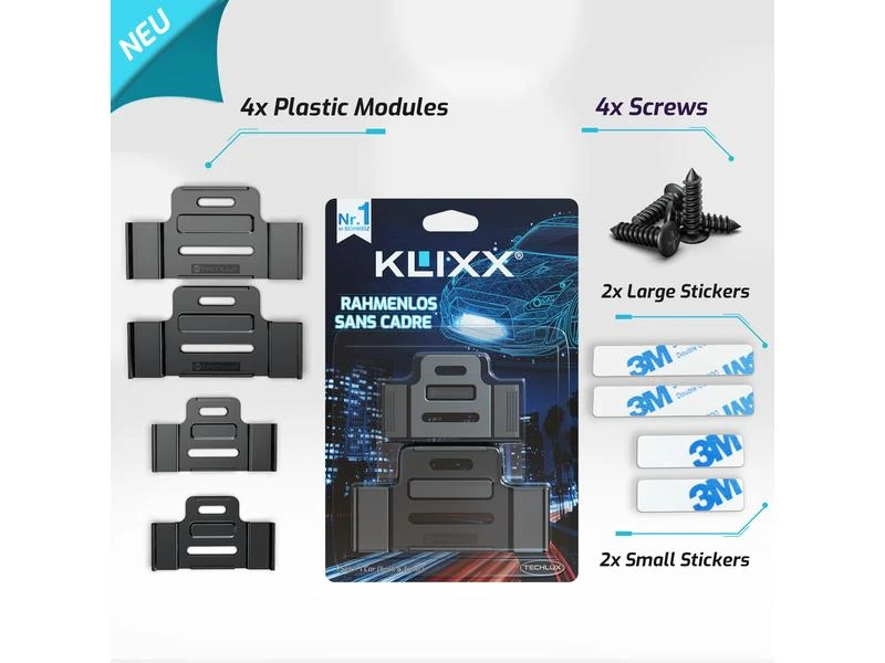 Klixx Kennzeichenhalter Rahmenlos, Langformat 7 Klixx Kennzeichenhalter Rahmenlos, Langformat – Bild 7