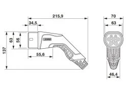 Phoenix Contact Ladekabel für Elektroauto Typ 2 (26.6kW) 4m -Fahrzeug Verkaufsladen 53200801 xxl